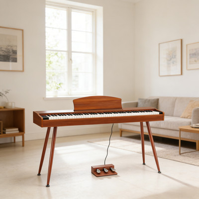 Glarry 88 Tasten Gewichteten Digitalpiano für Anfänger mit 3-Pedal Kopfhörer