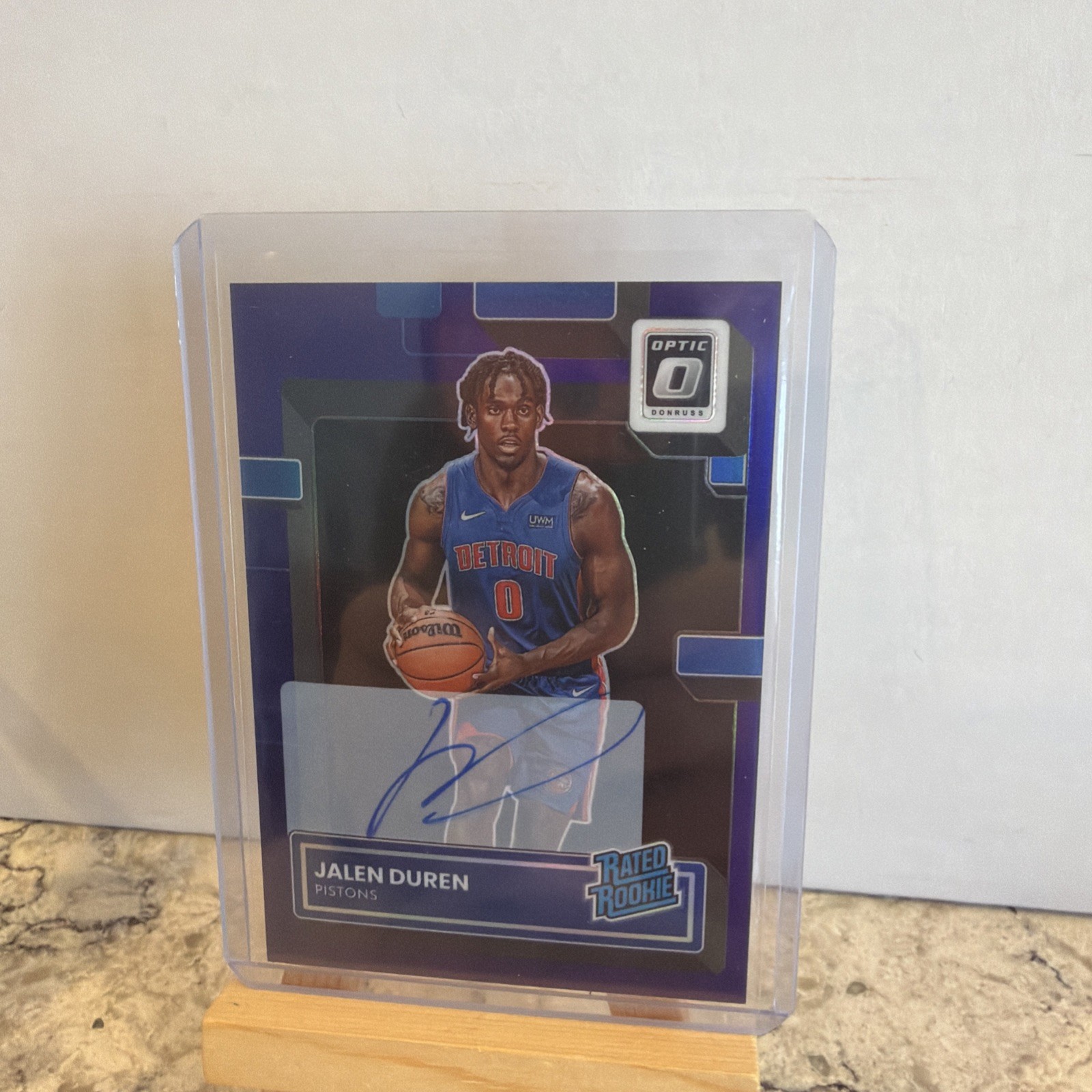 2022-23 Donruss Optic Jalen Duren Auto Purple Rated Prizm Rookie Auto #227