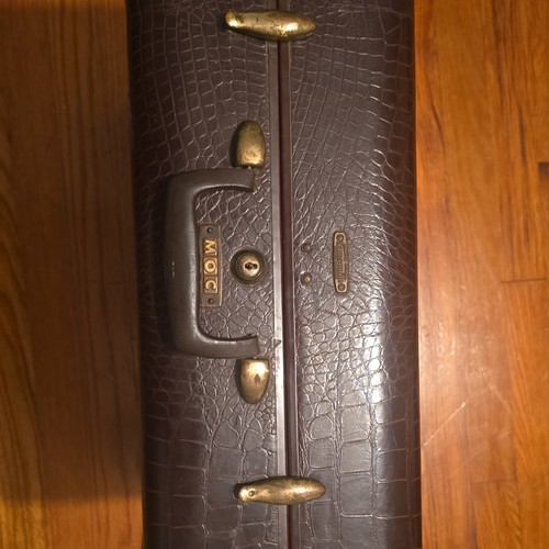 Samsonite Vintage Hard Faux Leather Brown Suitcase with Locking Feature