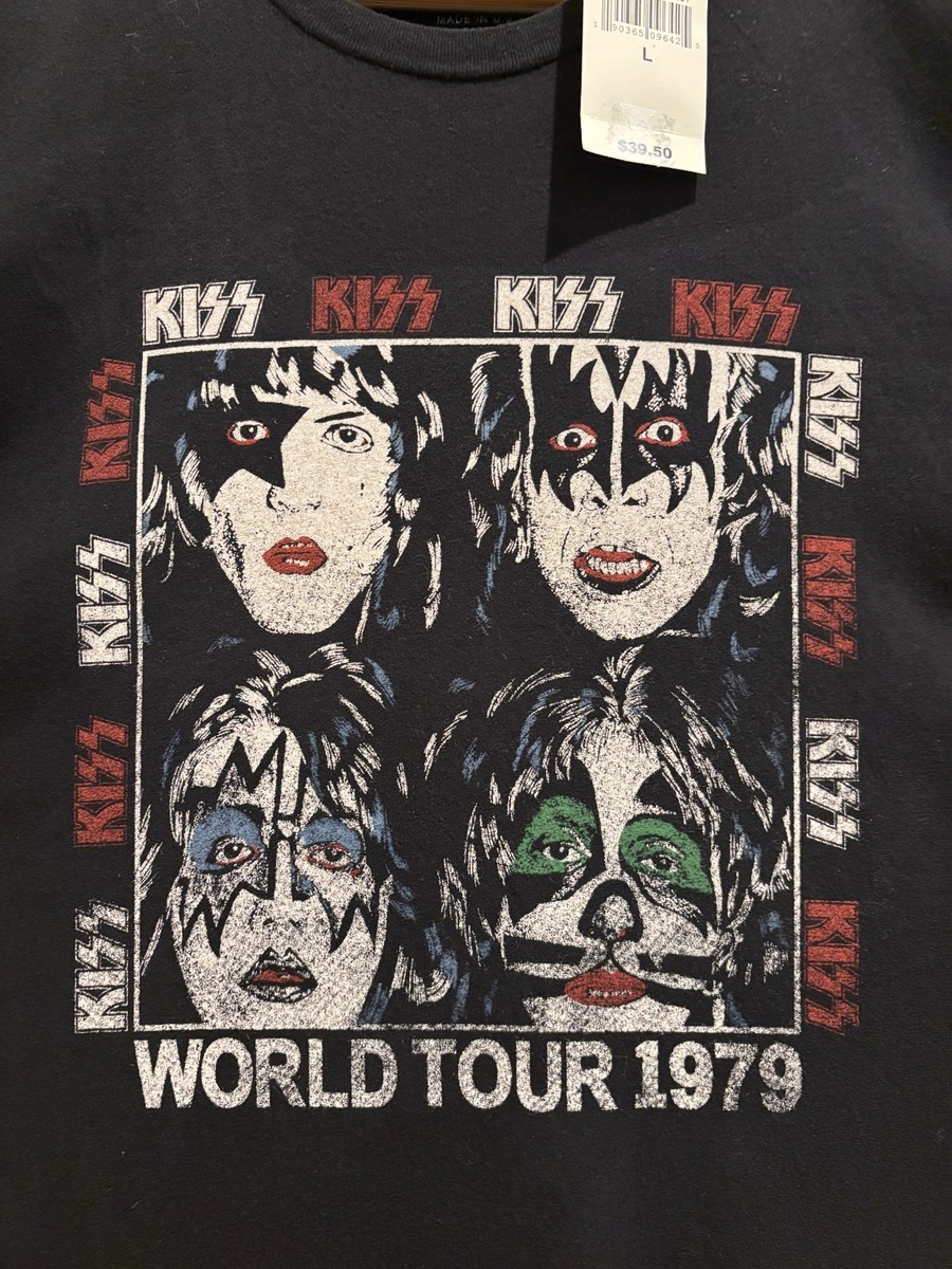 1979 Would Tour Kiss Crew Band Shirt Lucky Size L Single Stitch
