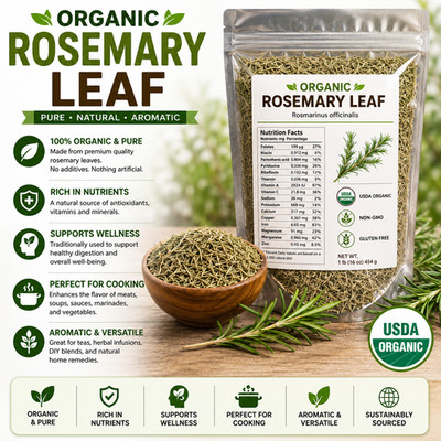 Organic Dried Rosemary Leaf  Whole Bulk free Shipping Romero