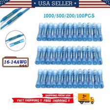 1000Pcs Waterproof Heat Shrink Blue Butt Terminals 14-16AWG Wire Seal Connectors
