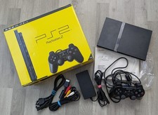 Sony PlayStation 2 Slim Charcoal Black (PS2 SCPH-75004CB), OVP - Laser repariert