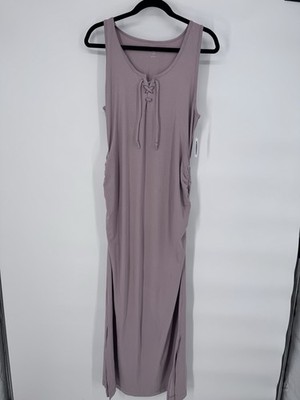 NWT. Old Navy Women's Maternity Fitted Tank Dress Lace-Up Pregnancy Size L