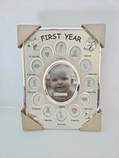 Baby First Year Silver Picture Frame - Malden International Designs-Mint In Pack