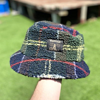 Barbour Plaid Fuzz Bucket Hat Blue Green Red Yellow White Unisex Adults Size L