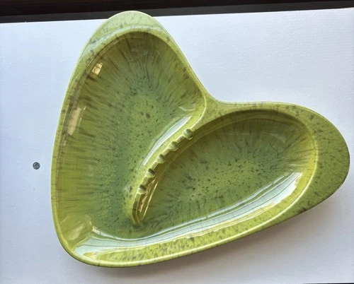 Vintage MCM Green Heart Shaped Ashtray/ Catch LL Tray  Royal Haeger 1006 USA