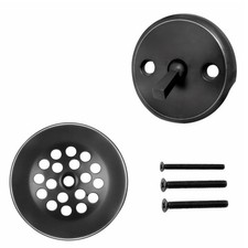 Trip Lever Bathtub Drain Kit with Strainer 2-Hole Overflow Faceplate, Ma