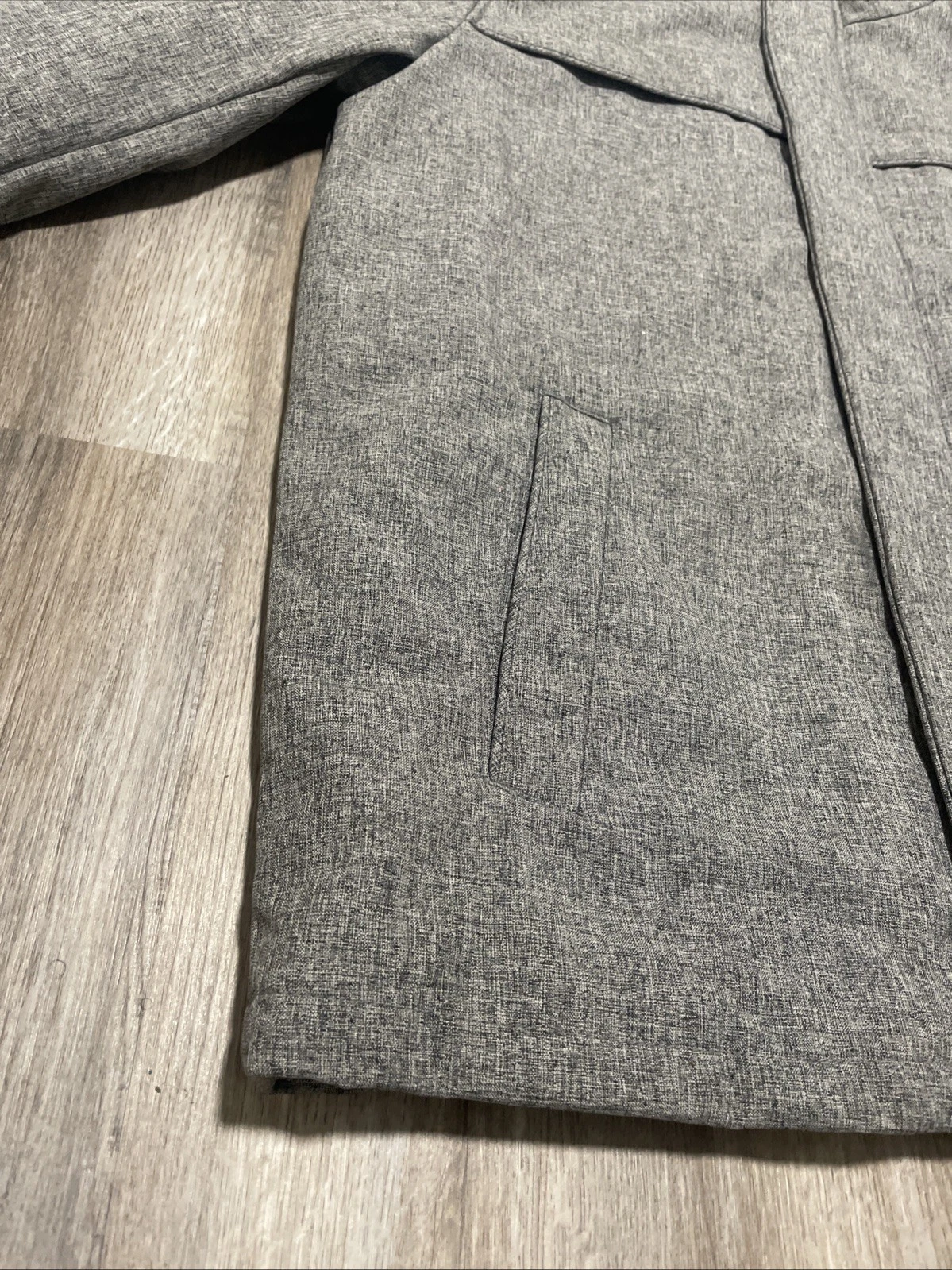 Dockers Mens Large Gray Softshell Jacket Quilted Puffer Lined Full Zip Coat Sz L - product detail image 7