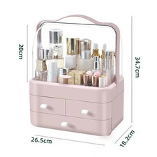 1Pc Cosmetics Receiving Box Dust-Proof Desktop Makeup Organizer with Drawer for