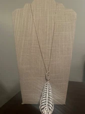 Park Lane Rose Goldtone AZALEA CZ Leaf Feather Long Necklace  