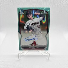 Grayson Hitt 1st Auto /199 Aqua Lava 2023 Bowman Chrome Draft Arizona