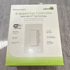Leviton Decora Smart Wi-Fi 4-Speed Fan Controller Switch R01-DW4SF-1RW