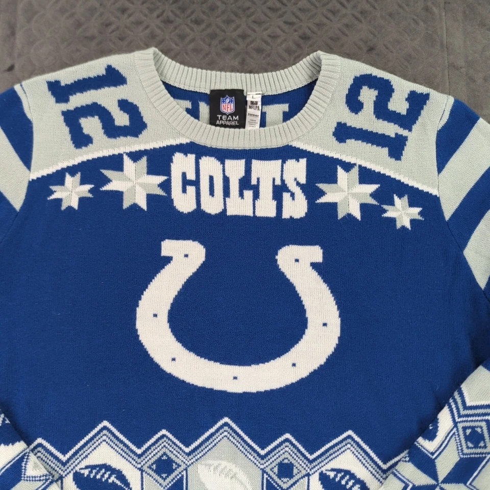 Свитер Indianapolis Colts рождественские праздники одежда Andrew Luck NFL мужской большой - Изображение 4 из 4