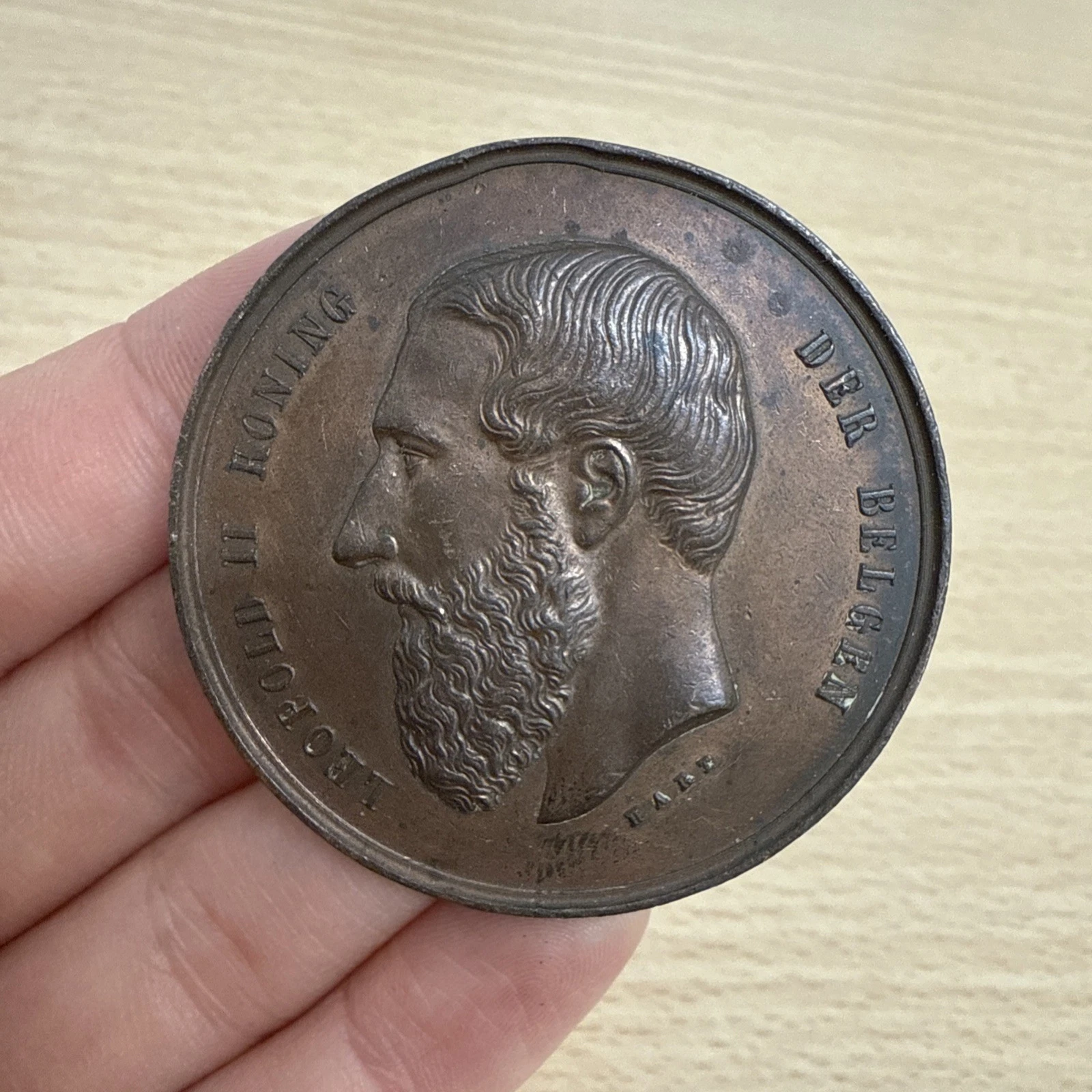 Médaille Léopold II Koning Der Belgen Par Hart