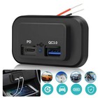 1x PD Type-C USB Car Fast Charging Socket Power Outlet Panel Mount Accessories