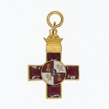 Spanien. Miniatur Rote-Kreuz-Militärverdienstkreuz. Guter Zustand.
