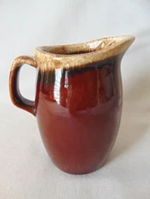 Vintage HULL USA Brown Drip Pottery 4-1/2" PITCHER CREAMER, Oven Proof