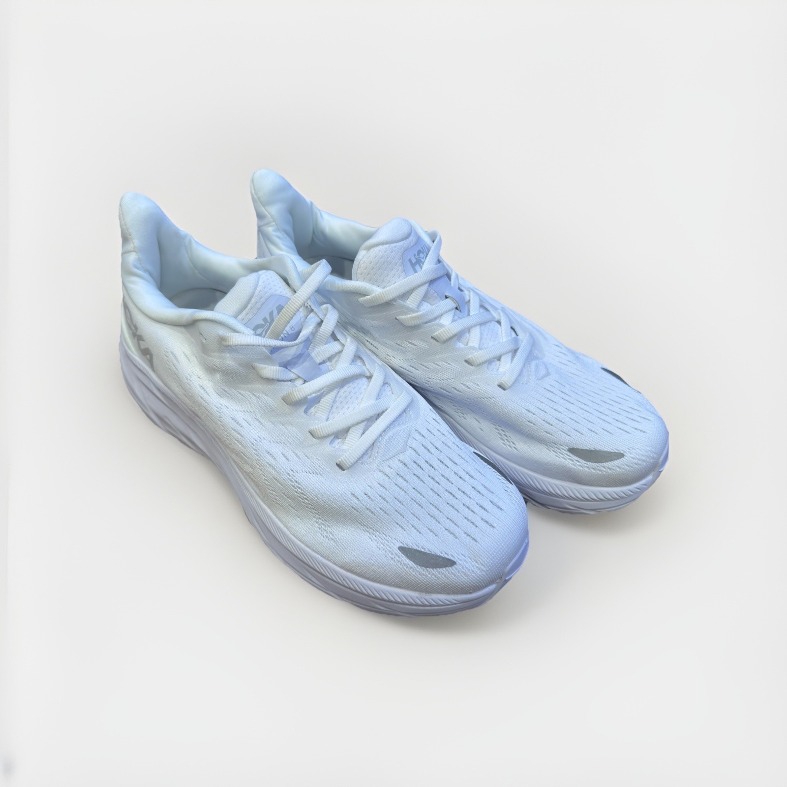 Hoka One Clifton 9 Mens 7 D Shoes Triple White Running Sneaker 1127895 WWH NEW