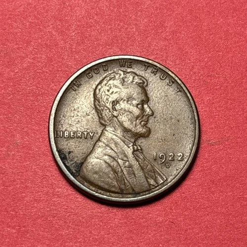 (1) Beautiful Antique 1922-D Lincoln Wheat Cent/Penny CHOICE VF-VERY FINE