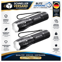 Gearlite LED Taschenlampe 2 StüCke, 2000 Lumen, Schwarz, 5 Modi