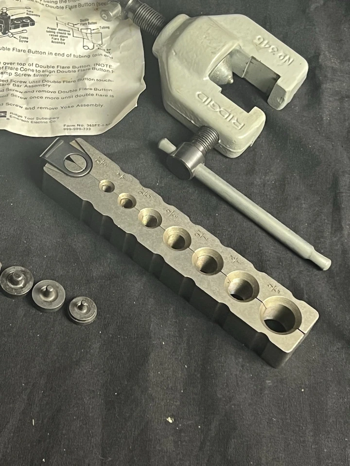 Ridgid 23337 Model 345 3/16" to 5/8" Single / Double Flaring Tool Kit USA - Image 3 of 4