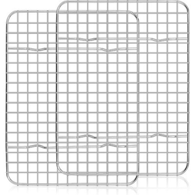 Stainless Steel Cooling Rack Set of 2 for Baking Cookies Bacon Bread Pizza Fits