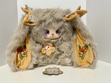 Liila Tea Time 600 Beige Bunny Campsis Rong Er Purple Blue Eyes Open bag & Card 
