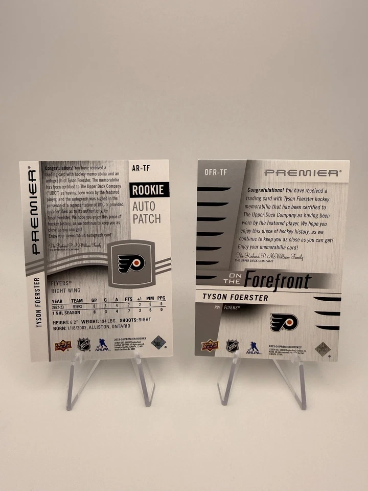 2023-24 Upper Deck Premier TYSON FOERSTER Rookie Patch Auto #/249 Plus Extras!!! - Image 3 of 4
