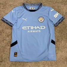Puma T-Shirt Boys 11-12 Years Blue Manchester City Jersey Etihad DryCELL