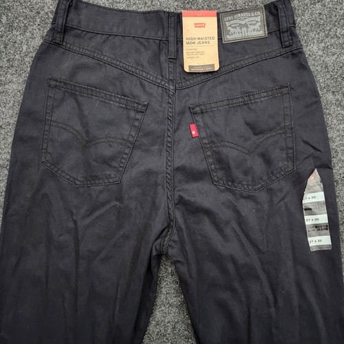 Levi's Women's Size 27x30 Black High Waisted Mom Jeans Tapered Leg Pants NEW - Afbeelding 3 van 12