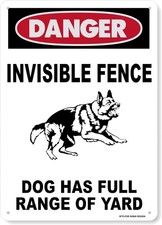 Aluminum Danger Invisible Fence Dogs Tin Metal Signs Home D cor 8x12