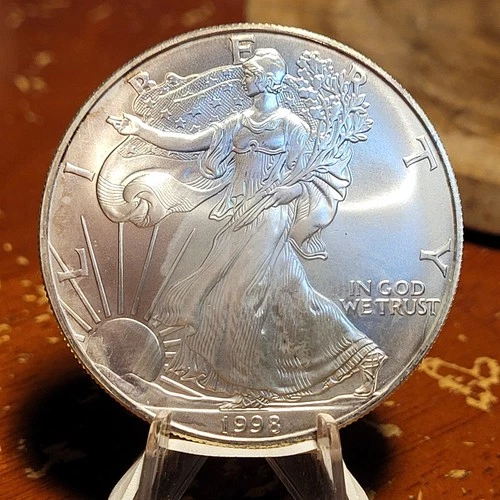 BU 1998 American Silver Eagle 1 Troy Oz .999 Fine Silver