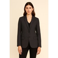J Crew Ludlow Pinstripe Wool Blazer Jacket in Gray sz 0