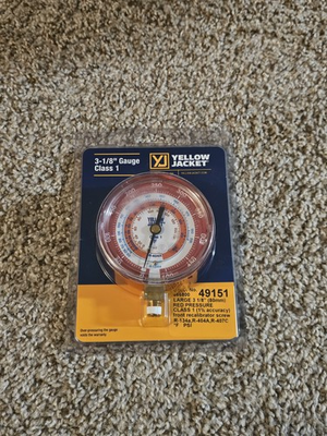 #ad #ad Yellow Jacket 49151 3 1 8quot; Dry Pressure Gauge Red °F 0 500 psi $29.99