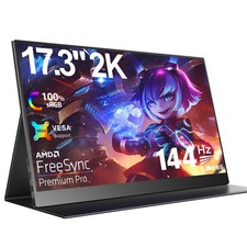 UPERFECT 2K 144Hz Portable Monitor 17.3" HDMI Display For Computer PC Gaming