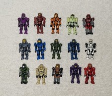 Halo Mega Bloks Lot of 15 UNSC Spartan Figures No Weapons Old Articulation