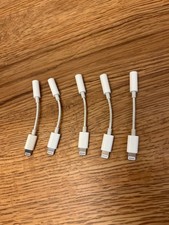5x Genuine Apple Lightning to 3.5mm Headphone Jack Adapters - OEM Lot