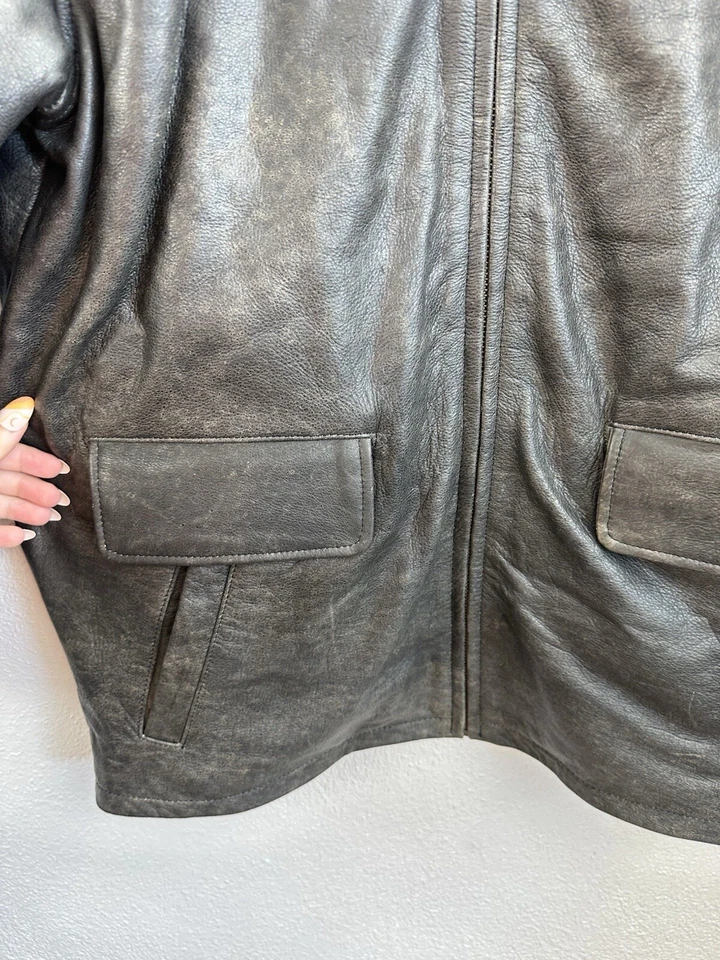 Wilsons Leathers M. Julian Mens Jacket Size Large Brown Thinsulate Lined Zip Up - Image 4 of 4