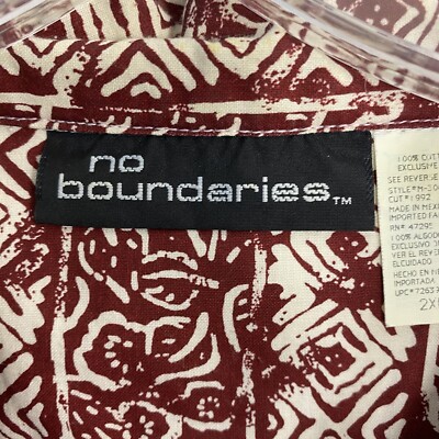 めーん VTG NOBO Hawaiian Aztec Button Up Shirt 2XL Grunge Skater Surfer
