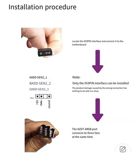 Pour NZXT Aer RGB Câble d'entrée Câble de connexion Boîtier Ventilateur Adaptateur Câble - Photo 3/11