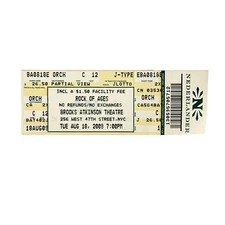 Rock Of Ages Broadway Ticket Stub August 18, 2009 Brooks Atkins Theatre NYC
