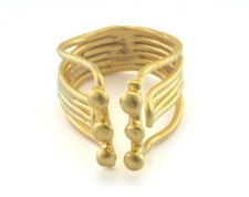 Adjustable Ring Matte Gold Plated Brass 18mm 8US inner size 3304 Ring30