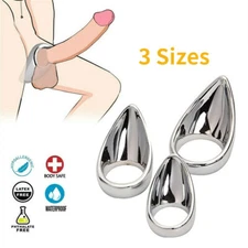 Ball Scrotum Stretcher Metal Chastity Ring Men Delay Ejaculation Chastity Device