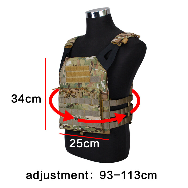 Gilet Tattico JPC In Nylon – Porta Piastre Morbido – Mimetica, Oliva, Nero, Coyote, AOR1 – Taglia Unica