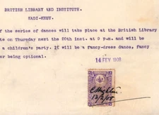 TURKEY REVENUE 1908 BRITISH LIBRARY Kadi-Keuy *DANCING* Document LEVANT YA386