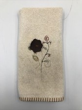 Saturday Knight Ltd. Cotton Ivory Vintage Hand Towel Flower 23"x16" USA Made