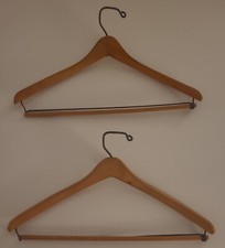 Set Of 2 Vintage Suit And Pants Wooden Hangers