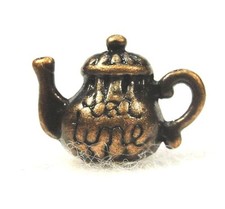 10Pcs. Tibetan Antique Copper 3D TEAPOT Flower Charms Pendants Findings PR320