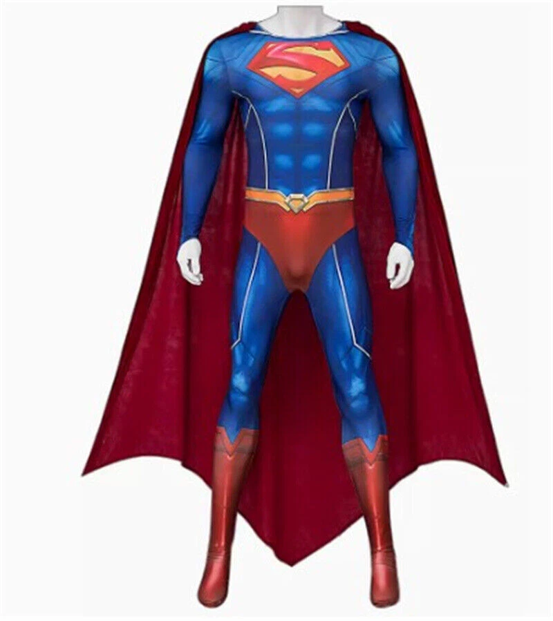 Justice League Superman Cosplay Costume Jumpsuit Suit Halloween Mens Outfits - Image 2 of 4